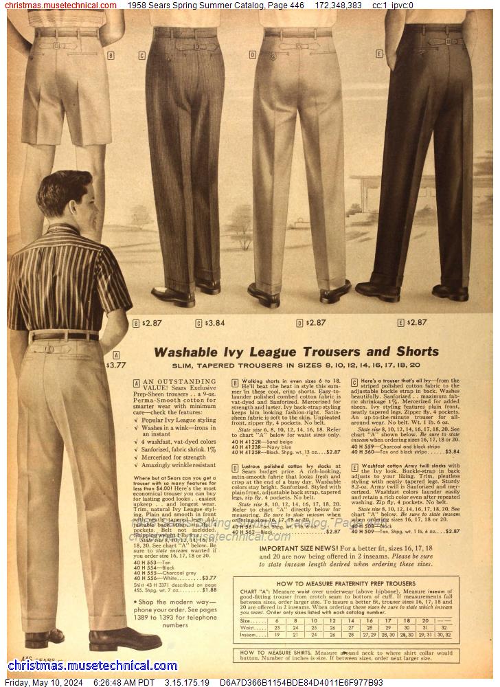1958 Sears Spring Summer Catalog, Page 446