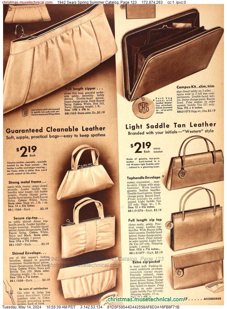 1942 Sears Spring Summer Catalog, Page 123