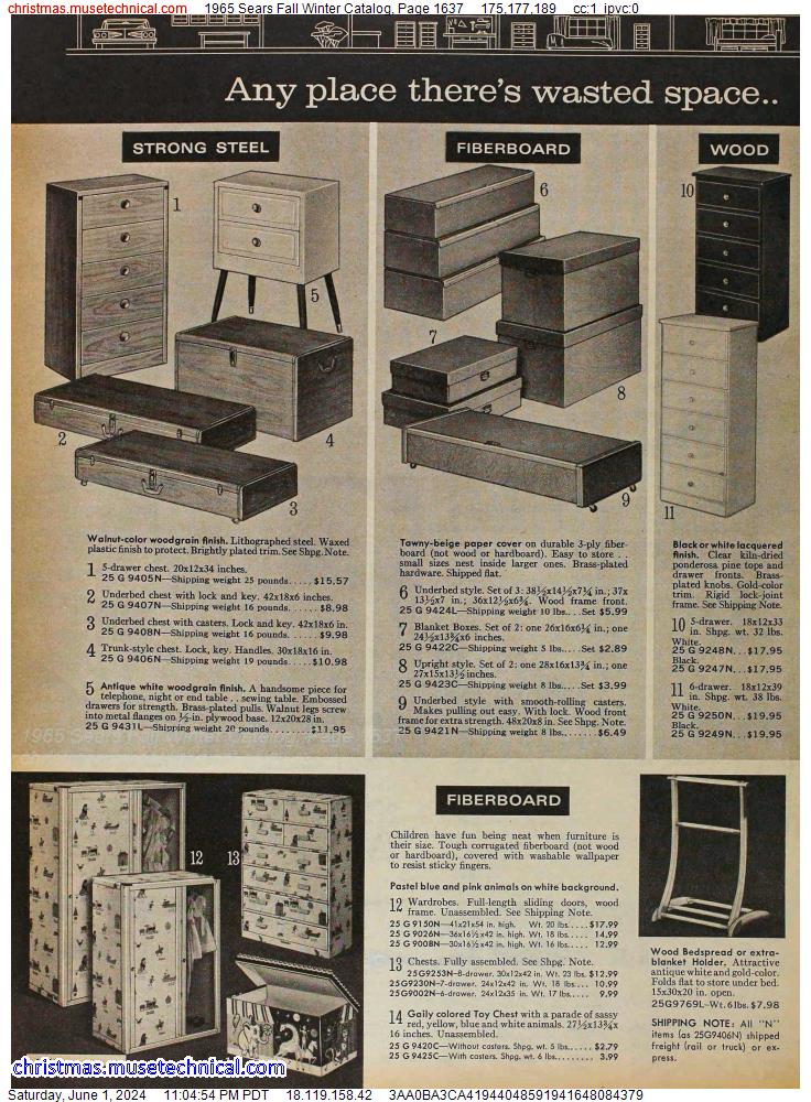 1965 Sears Fall Winter Catalog, Page 1637