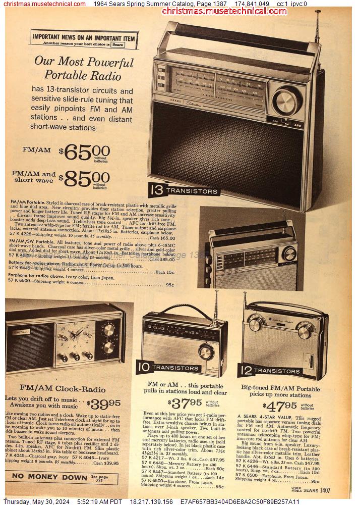 1964 Sears Spring Summer Catalog, Page 1387