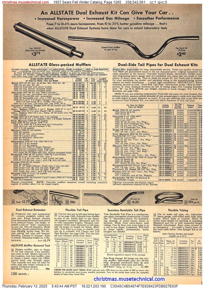 1957 Sears Fall Winter Catalog, Page 1265