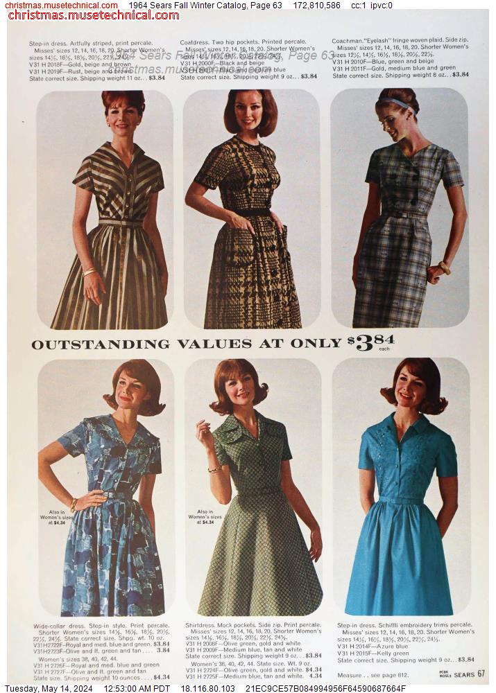 1964 Sears Fall Winter Catalog, Page 63