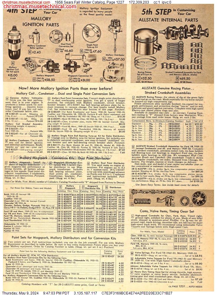 1956 Sears Fall Winter Catalog, Page 1227