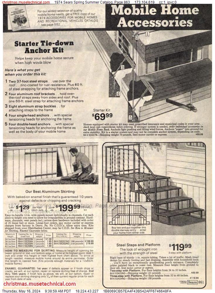1974 Sears Spring Summer Catalog, Page 863