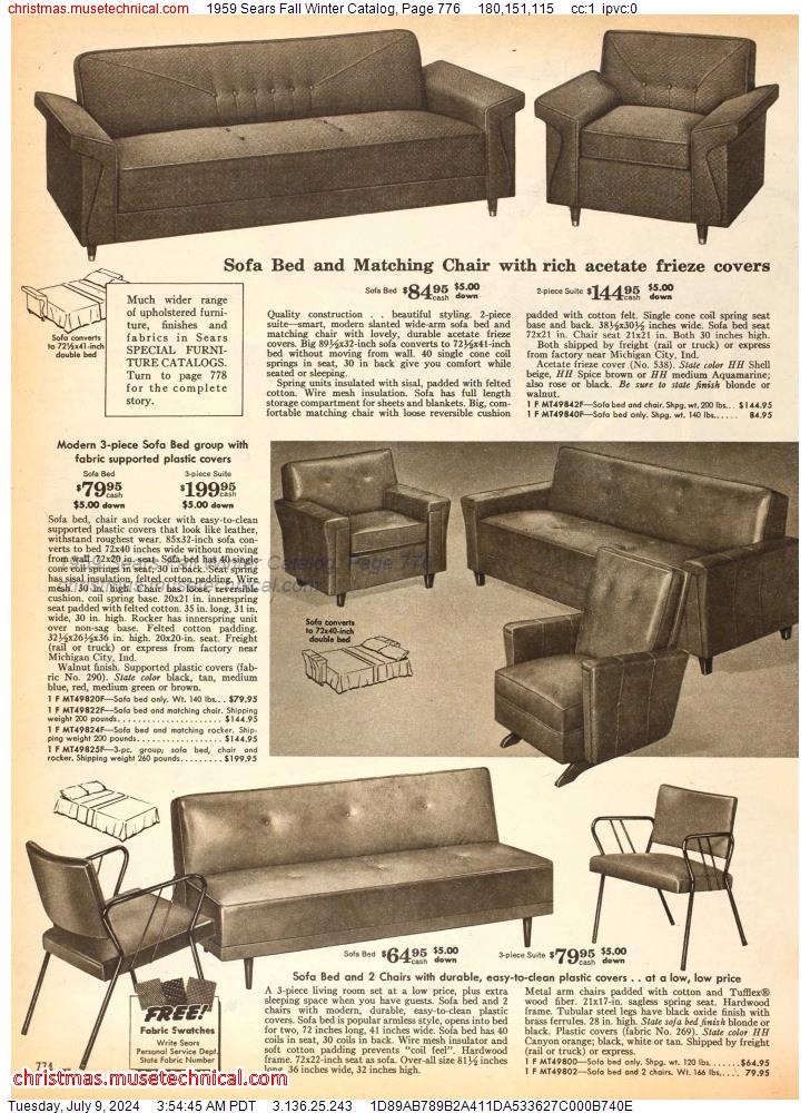1959 Sears Fall Winter Catalog, Page 776