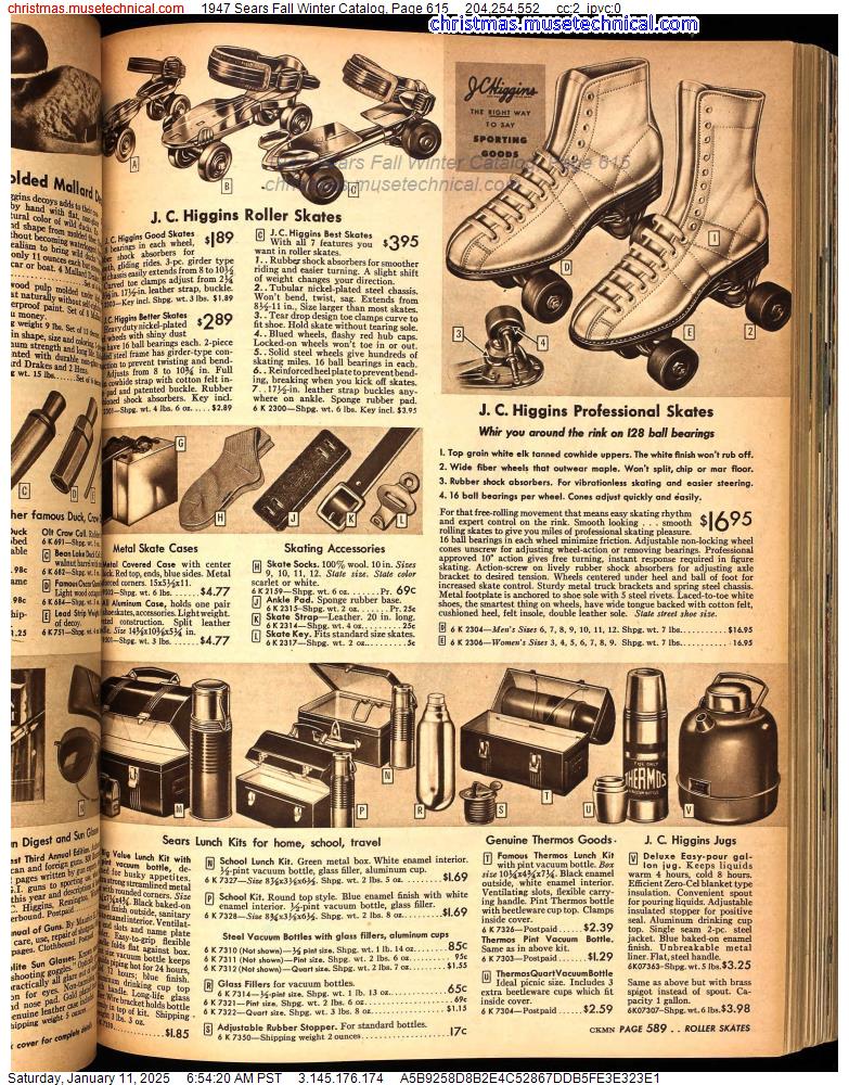 1947 Sears Fall Winter Catalog, Page 615