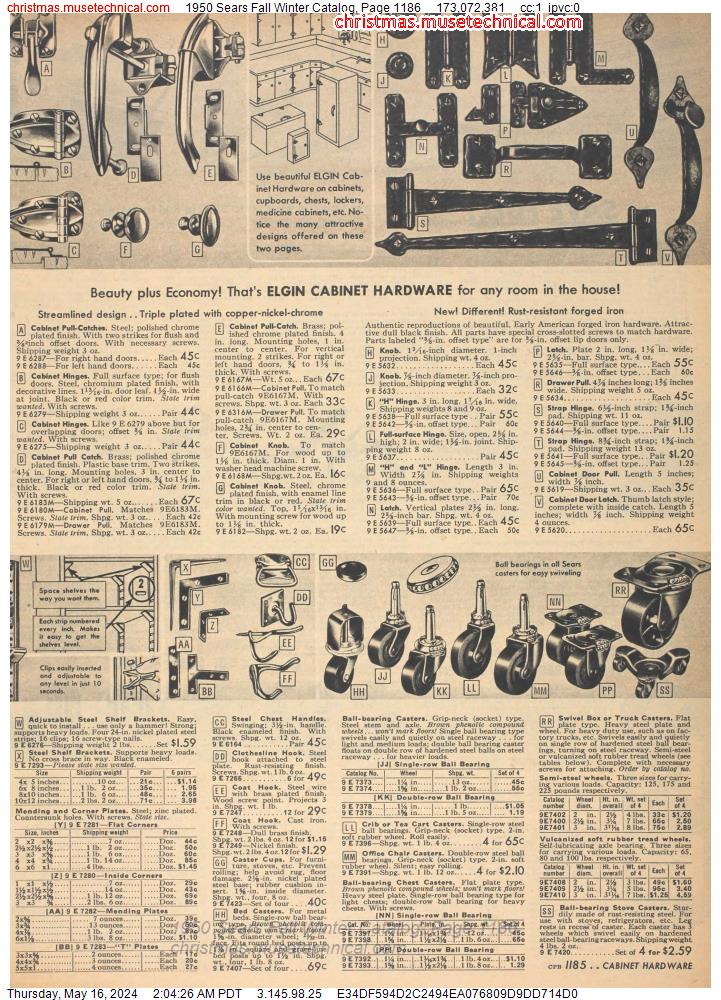 1950 Sears Fall Winter Catalog, Page 1186