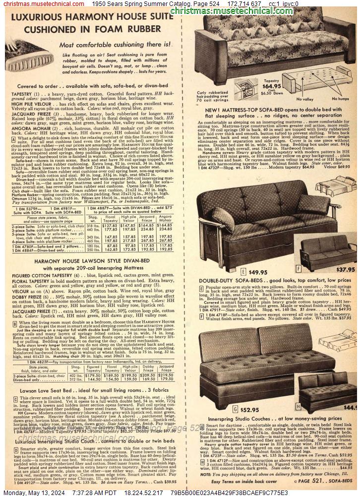 1950 Sears Spring Summer Catalog, Page 524