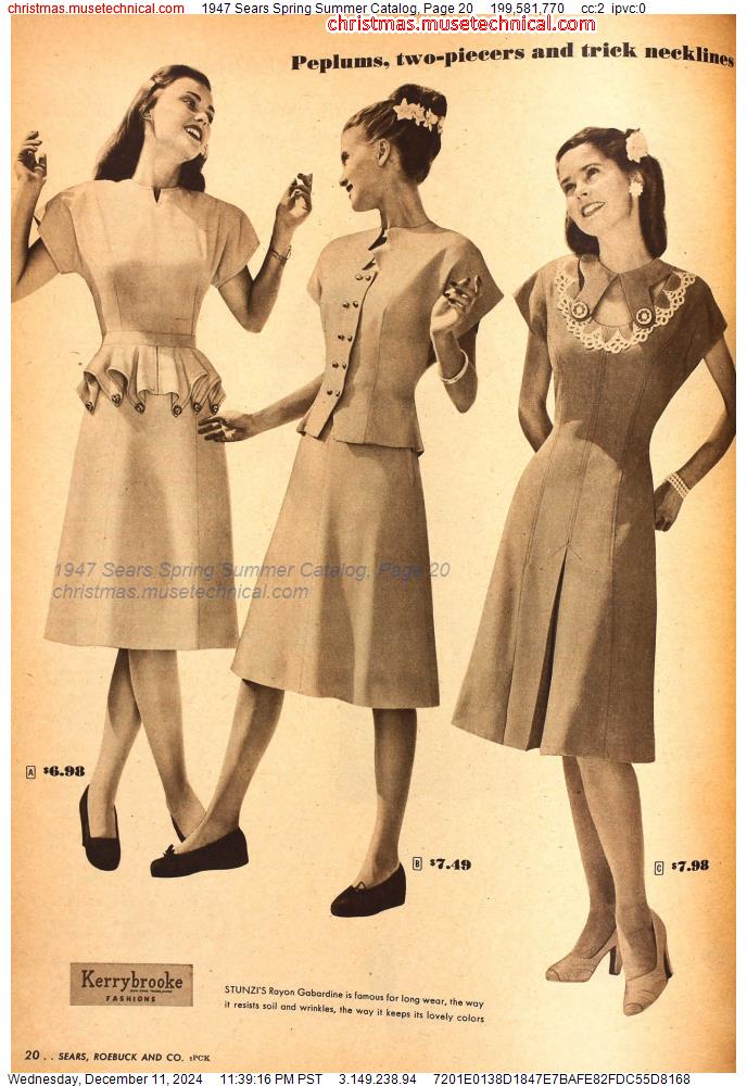 1947 Sears Spring Summer Catalog, Page 20