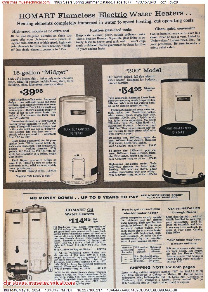 1963 Sears Spring Summer Catalog, Page 1077