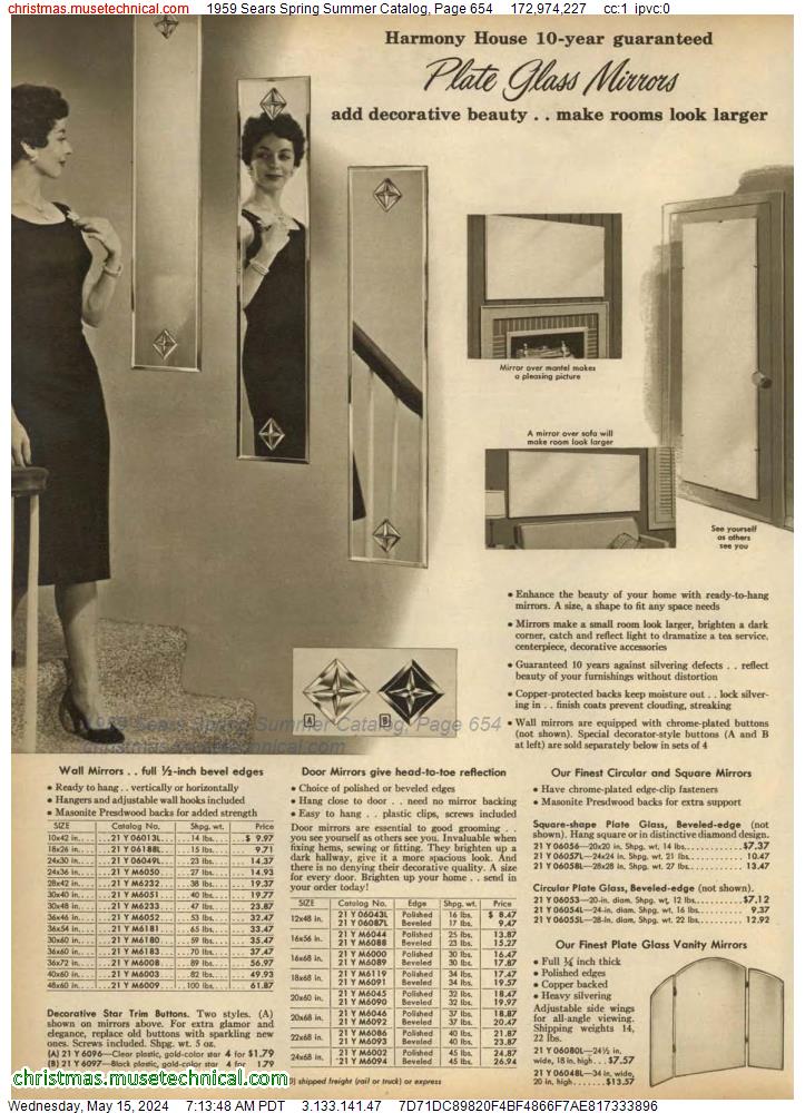 1959 Sears Spring Summer Catalog, Page 654