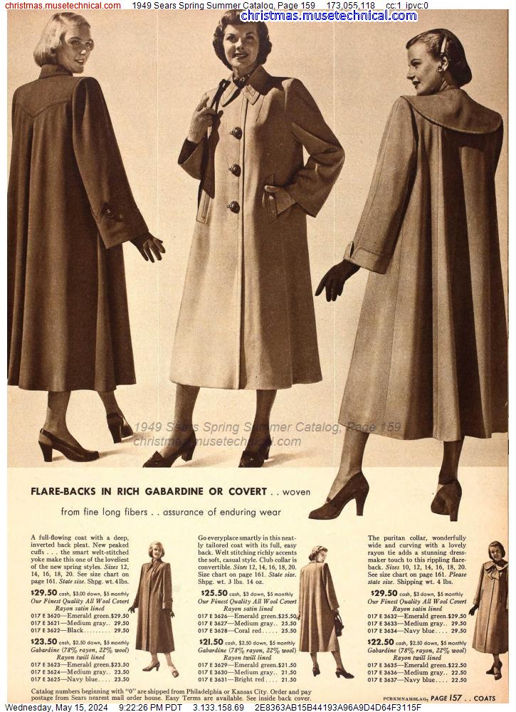 1949 Sears Spring Summer Catalog, Page 159