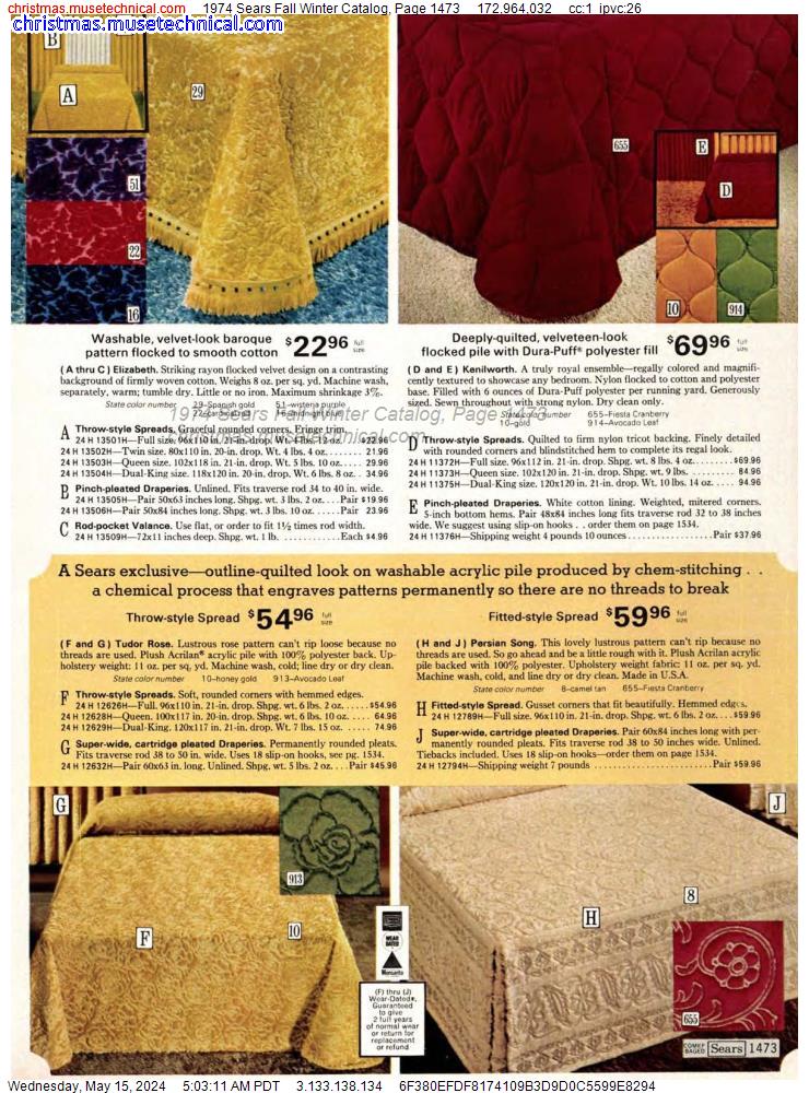 1974 Sears Fall Winter Catalog, Page 1473