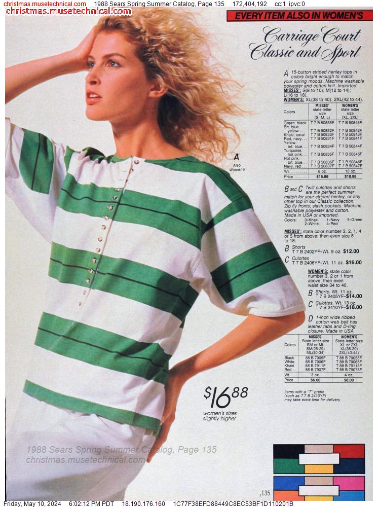 1988 Sears Spring Summer Catalog, Page 135