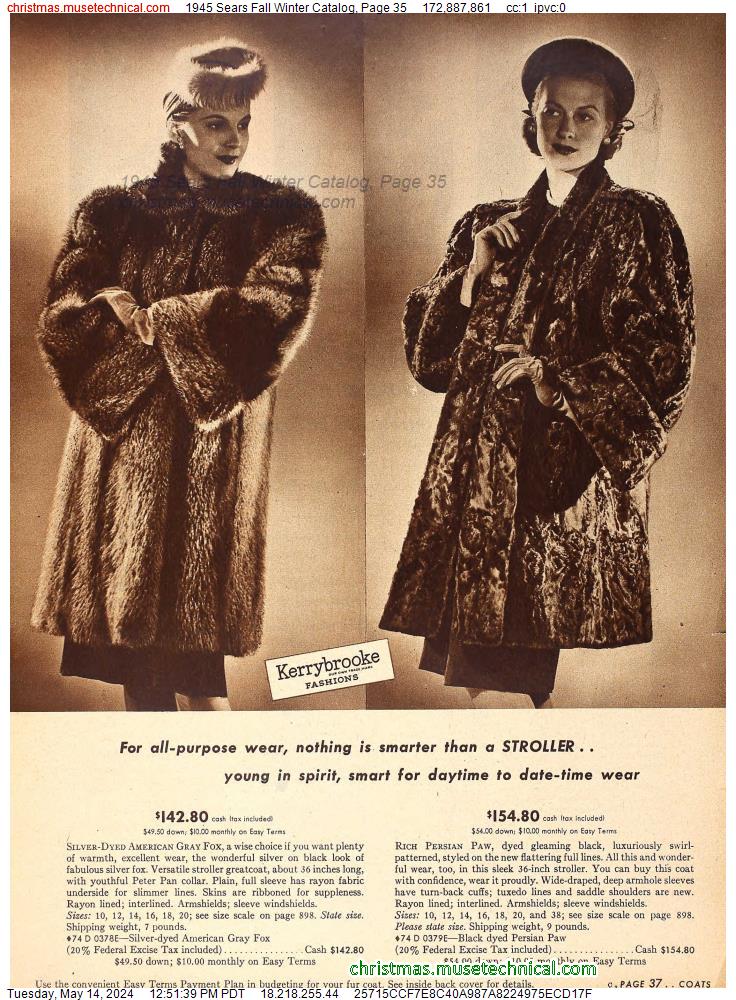 1945 Sears Fall Winter Catalog, Page 35