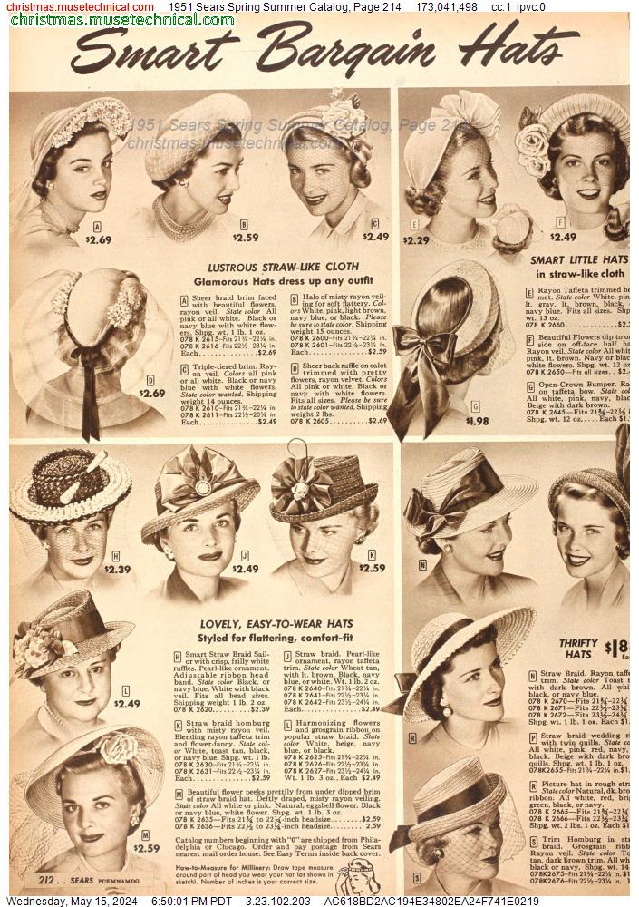 1951 Sears Spring Summer Catalog, Page 214