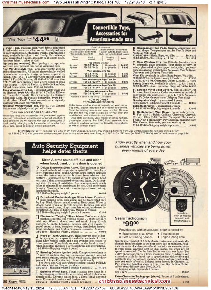 1975 Sears Fall Winter Catalog, Page 780