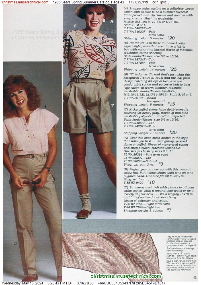 1985 Sears Spring Summer Catalog, Page 43