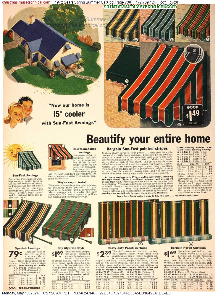 1942 Sears Spring Summer Catalog, Page 730
