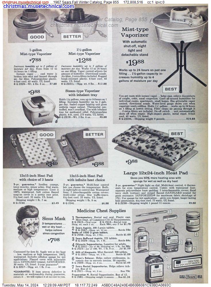 1967 Sears Fall Winter Catalog, Page 855
