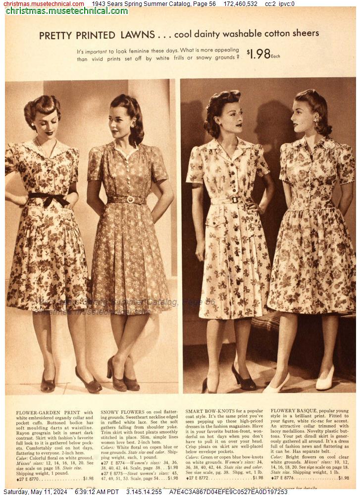 1943 Sears Spring Summer Catalog, Page 56