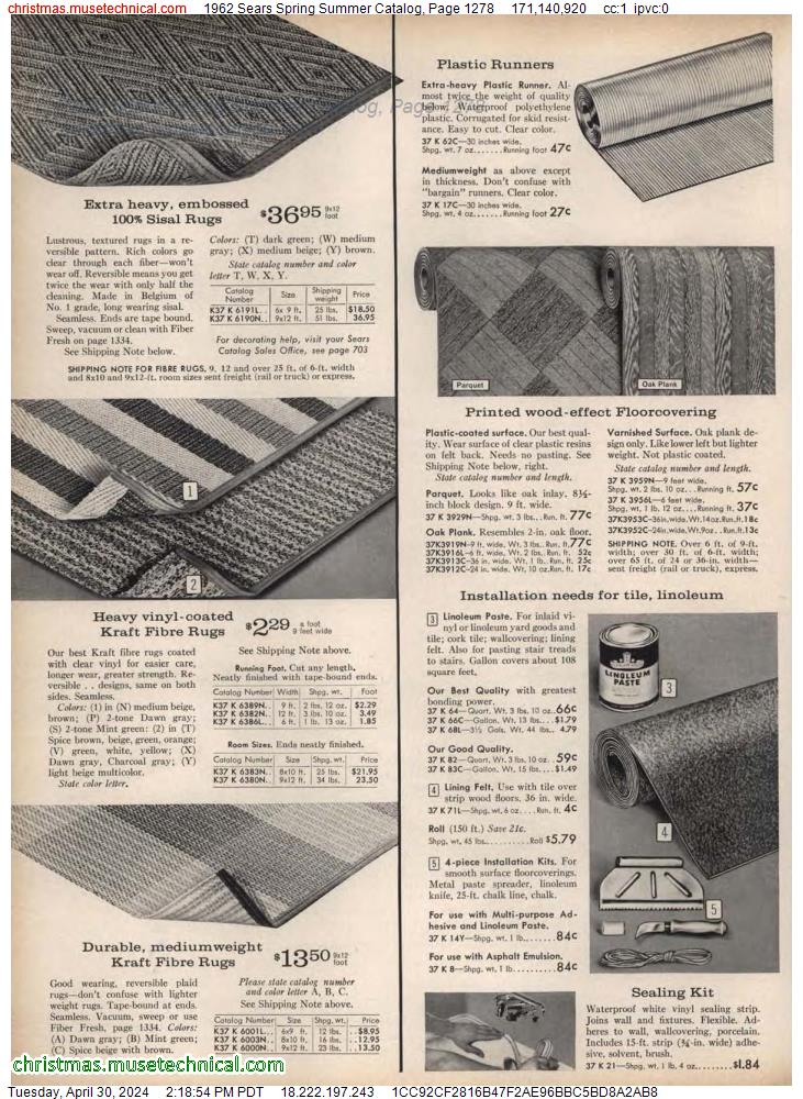 1962 Sears Spring Summer Catalog, Page 1278