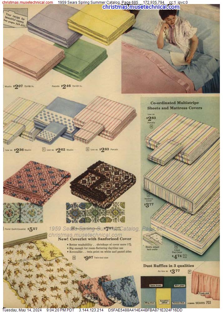 1959 Sears Spring Summer Catalog, Page 685