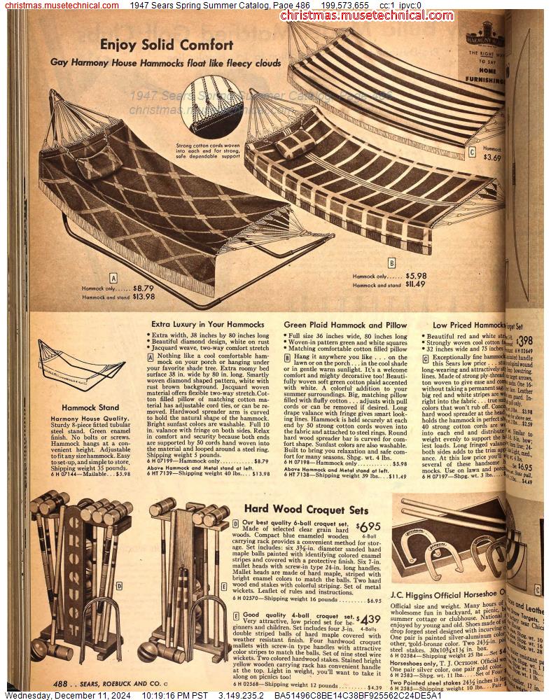 1947 Sears Spring Summer Catalog, Page 486