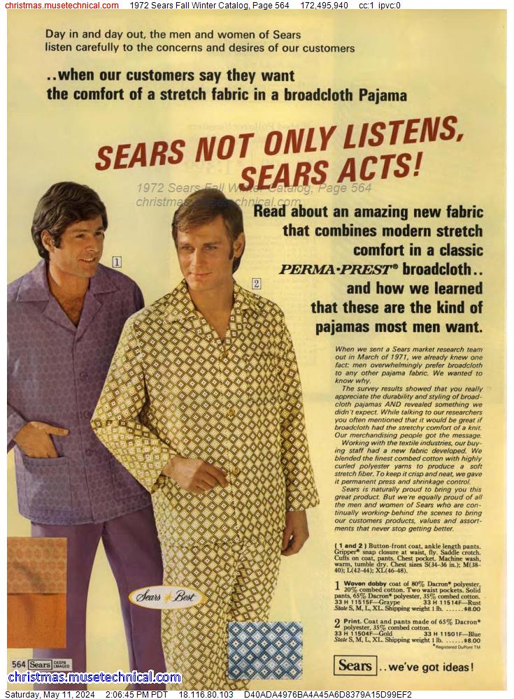 1972 Sears Fall Winter Catalog, Page 564