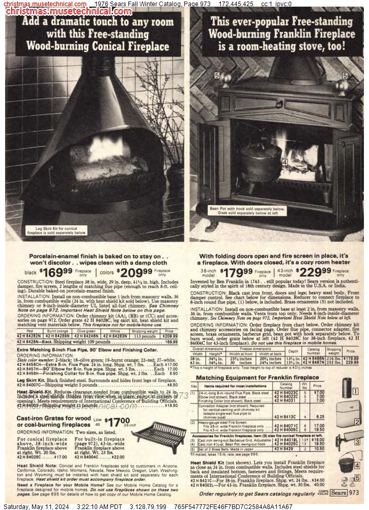 1976 Sears Fall Winter Catalog, Page 973