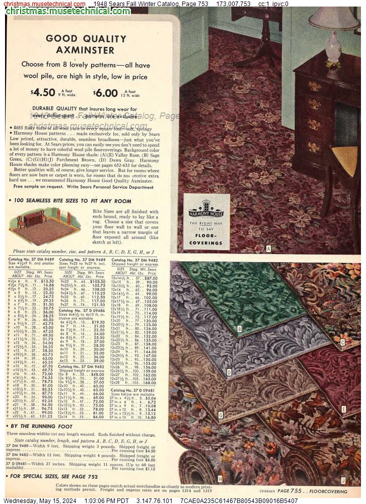 1948 Sears Fall Winter Catalog, Page 753