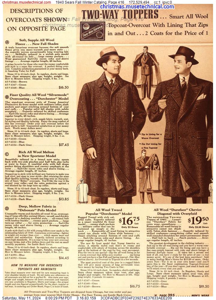 1940 Sears Fall Winter Catalog, Page 416