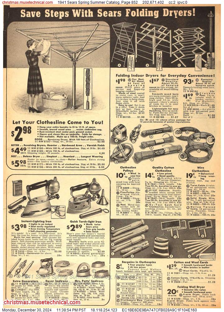 1941 Sears Spring Summer Catalog, Page 852