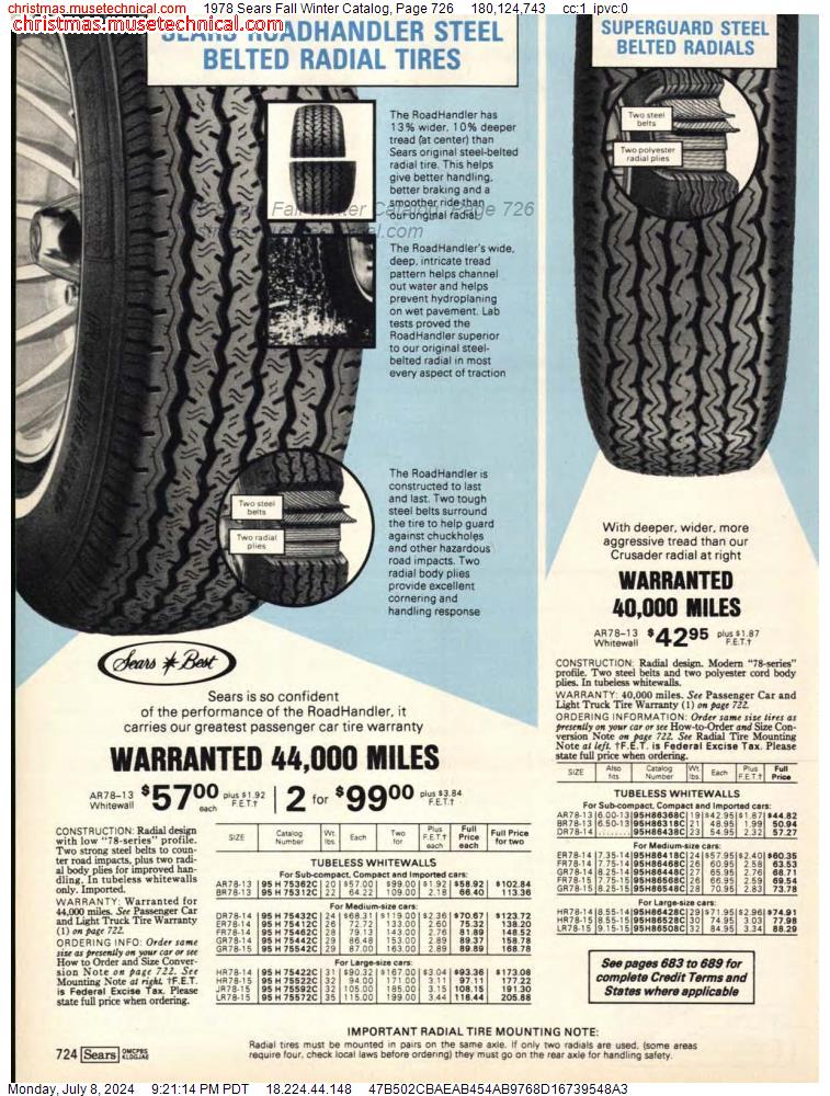 1978 Sears Fall Winter Catalog, Page 726