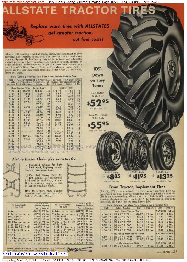 1959 Sears Spring Summer Catalog, Page 1059