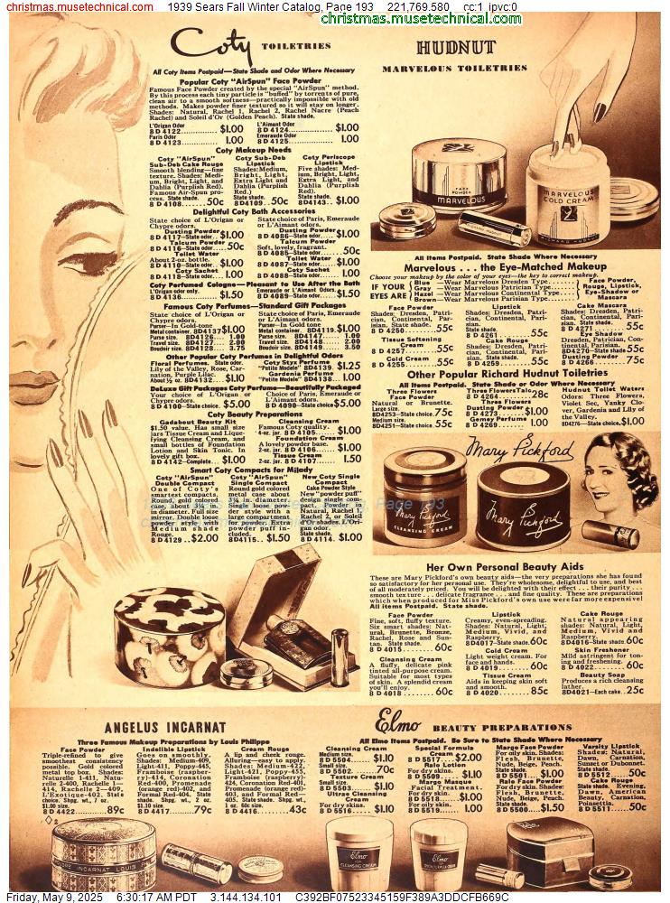 1939 Sears Fall Winter Catalog, Page 193
