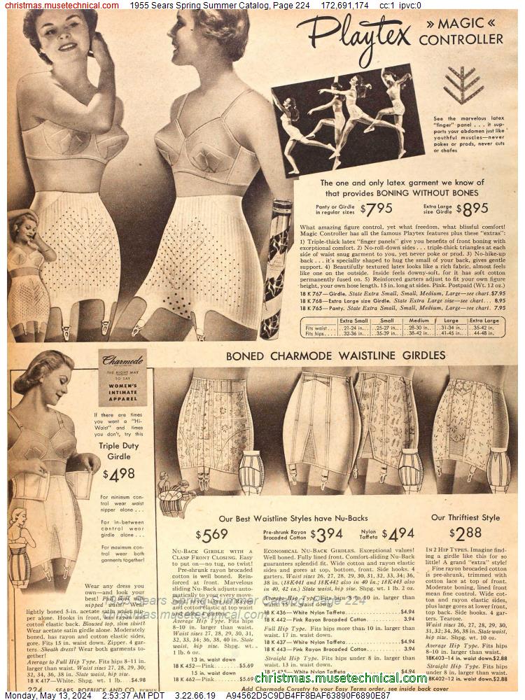 1955 Sears Spring Summer Catalog, Page 224