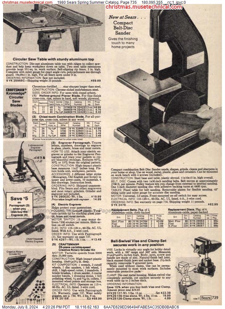 1980 Sears Spring Summer Catalog, Page 735