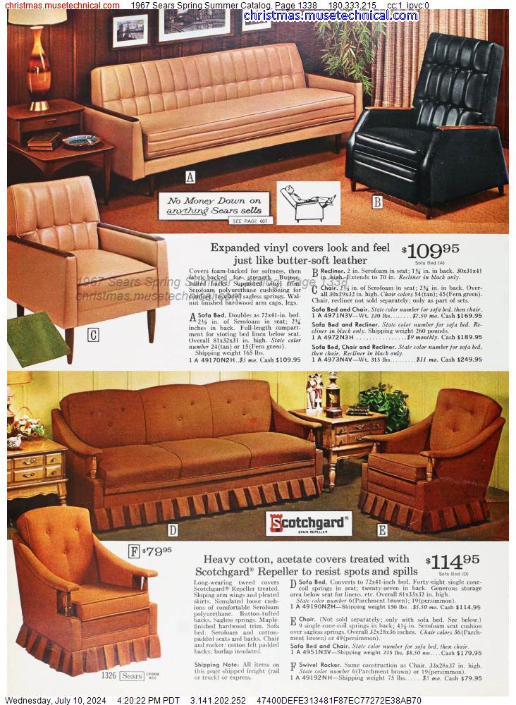 1967 Sears Spring Summer Catalog, Page 1338