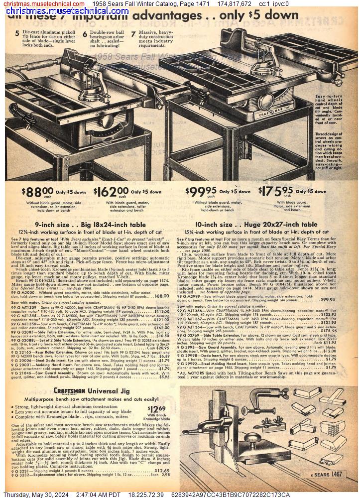1958 Sears Fall Winter Catalog, Page 1471