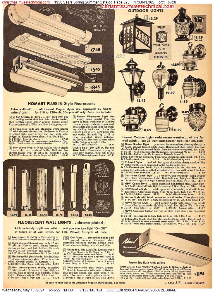 1950 Sears Spring Summer Catalog, Page 823
