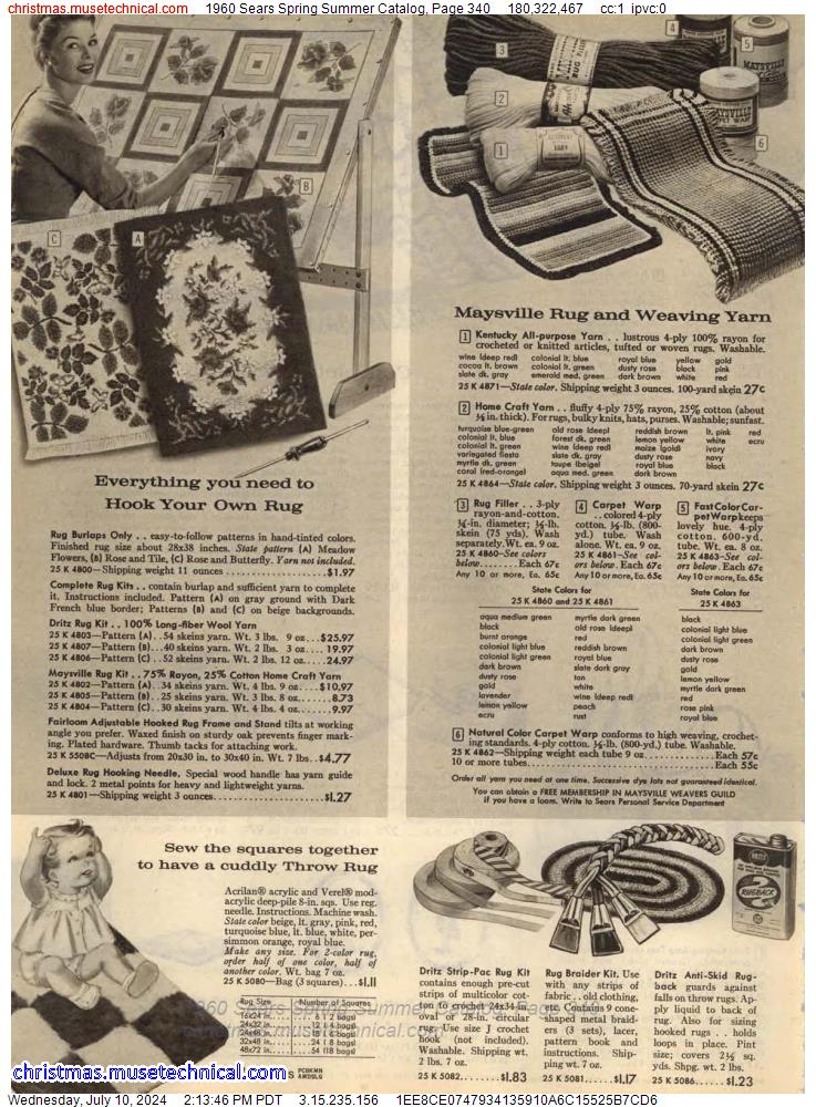 1960 Sears Spring Summer Catalog, Page 340