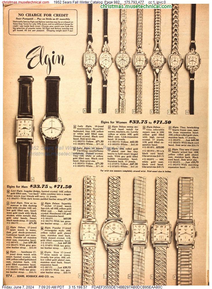 1952 Sears Fall Winter Catalog, Page 982