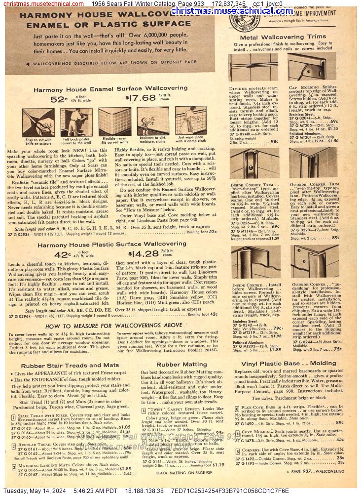 1956 Sears Fall Winter Catalog, Page 933