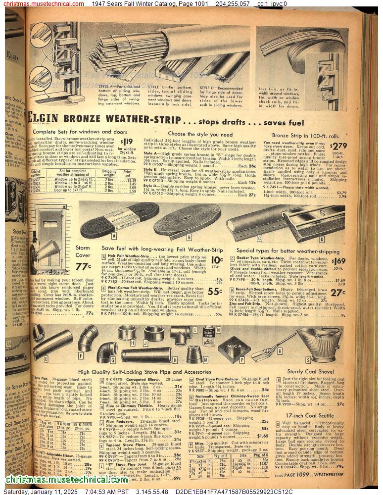 1947 Sears Fall Winter Catalog, Page 1091