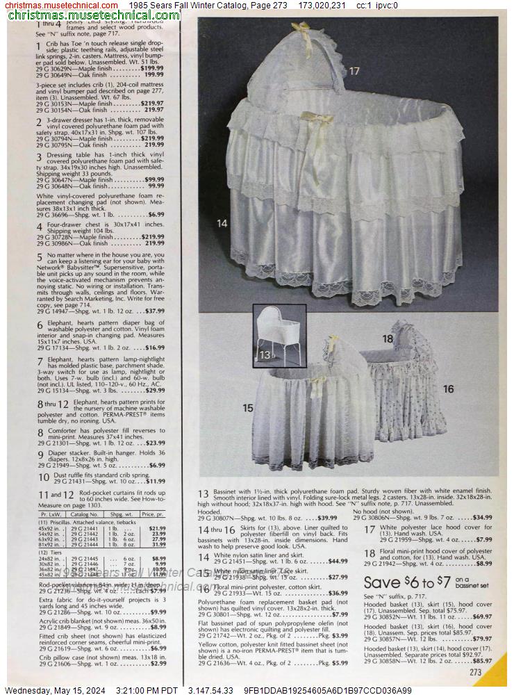 1985 Sears Fall Winter Catalog, Page 273
