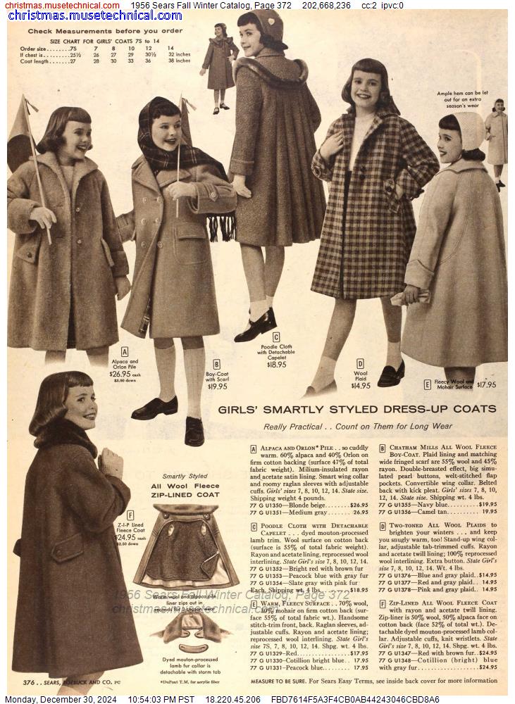 1956 Sears Fall Winter Catalog, Page 372