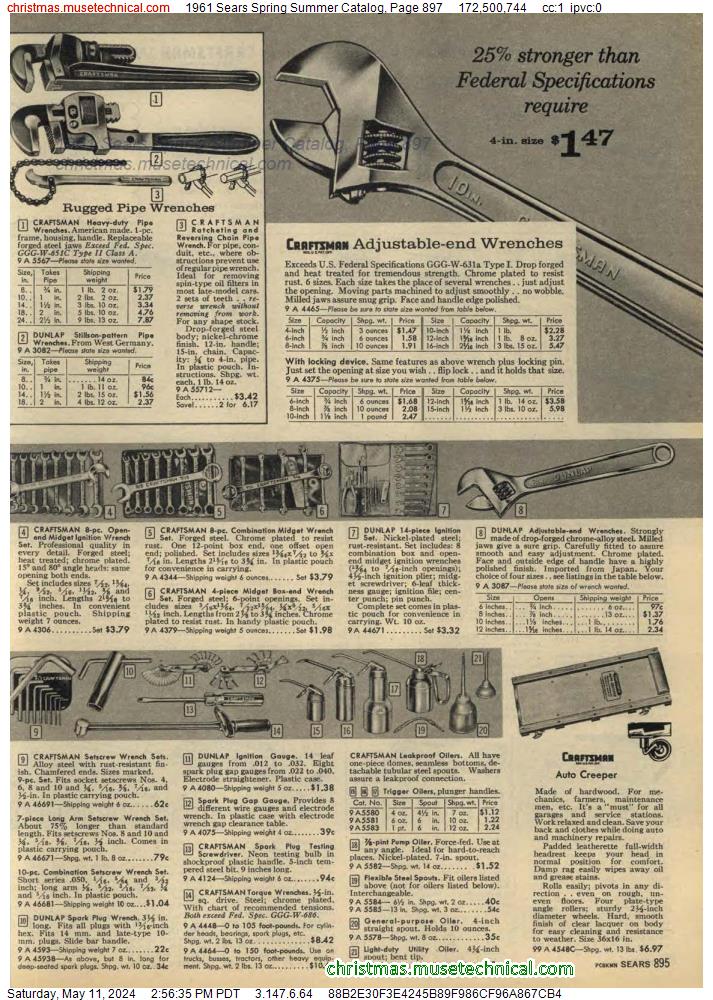 1961 Sears Spring Summer Catalog, Page 897