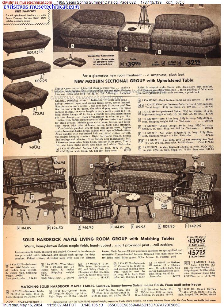 1955 Sears Spring Summer Catalog, Page 682