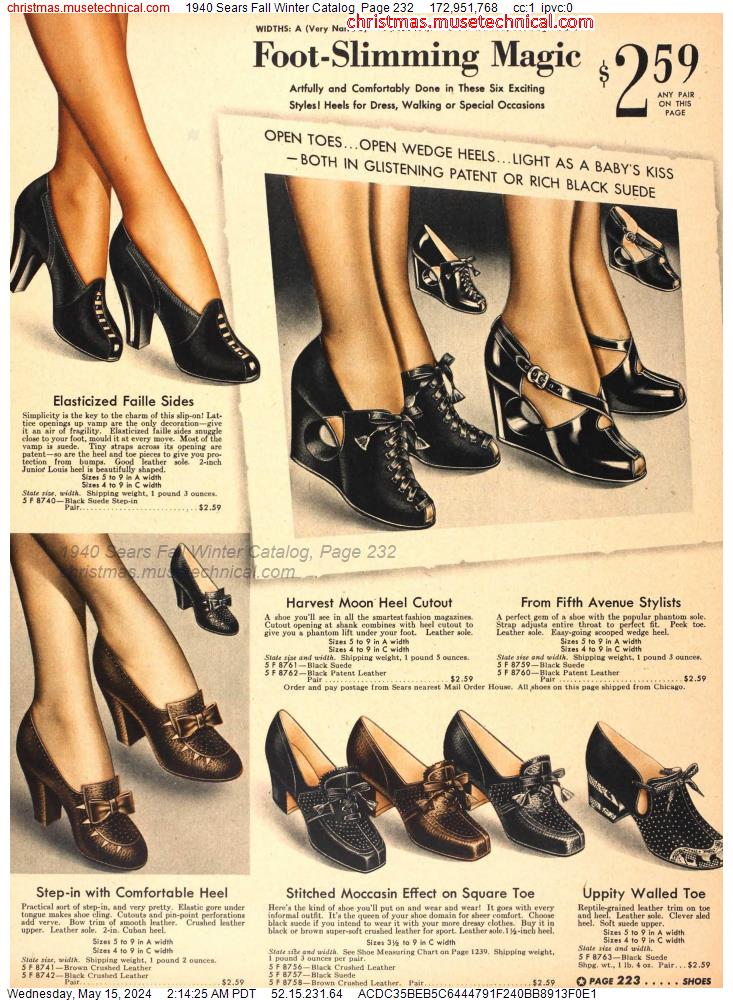 1940 Sears Fall Winter Catalog, Page 232